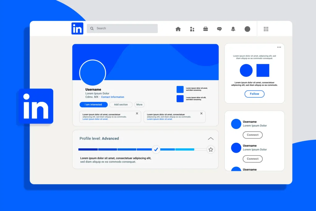 LinkedIn Profile vector image