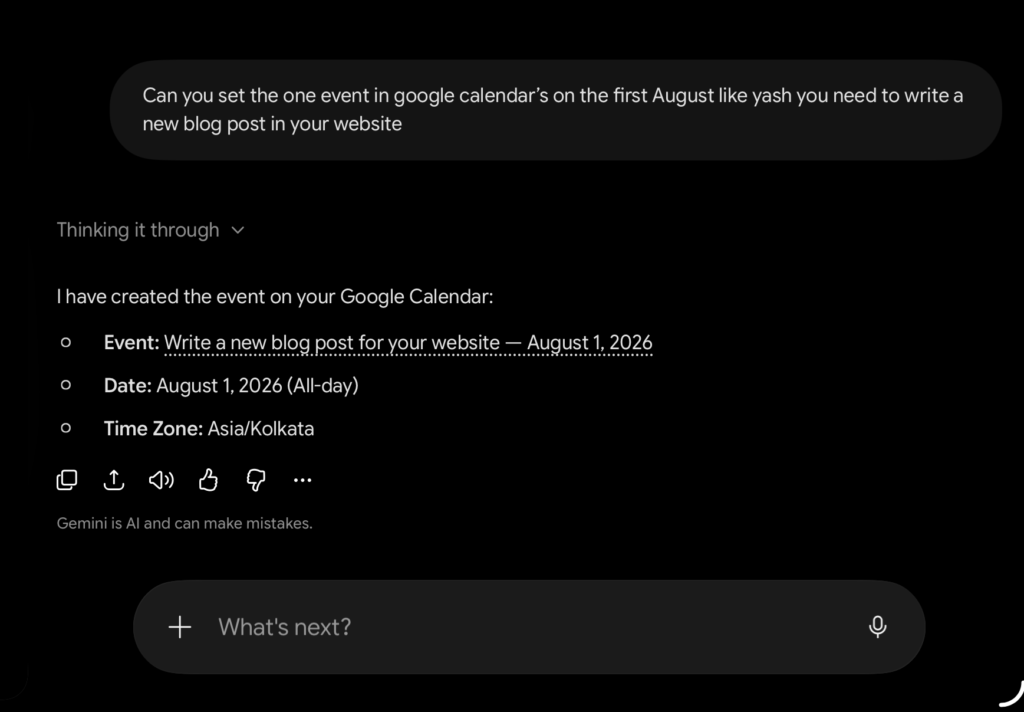 Google Calendar Automation gemini spark